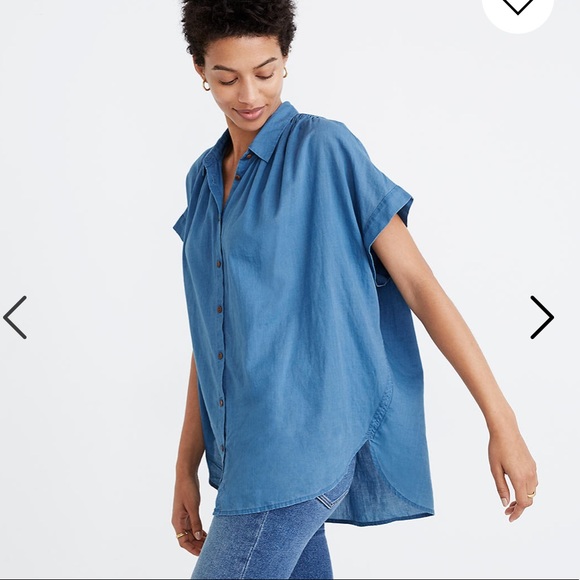 NEW • Madewell • Central Button Down Shirt Indigo - Picture 3 of 6